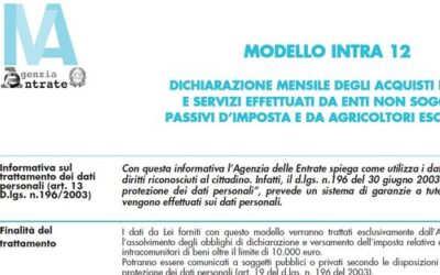 Studio Sabatino Pizzano 1 Gli acquisti intracomunitari e il modello Intra 12 per le ASD