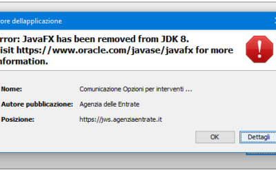 Errore JavaFX software Agenzia delle Entrate: come risolvere