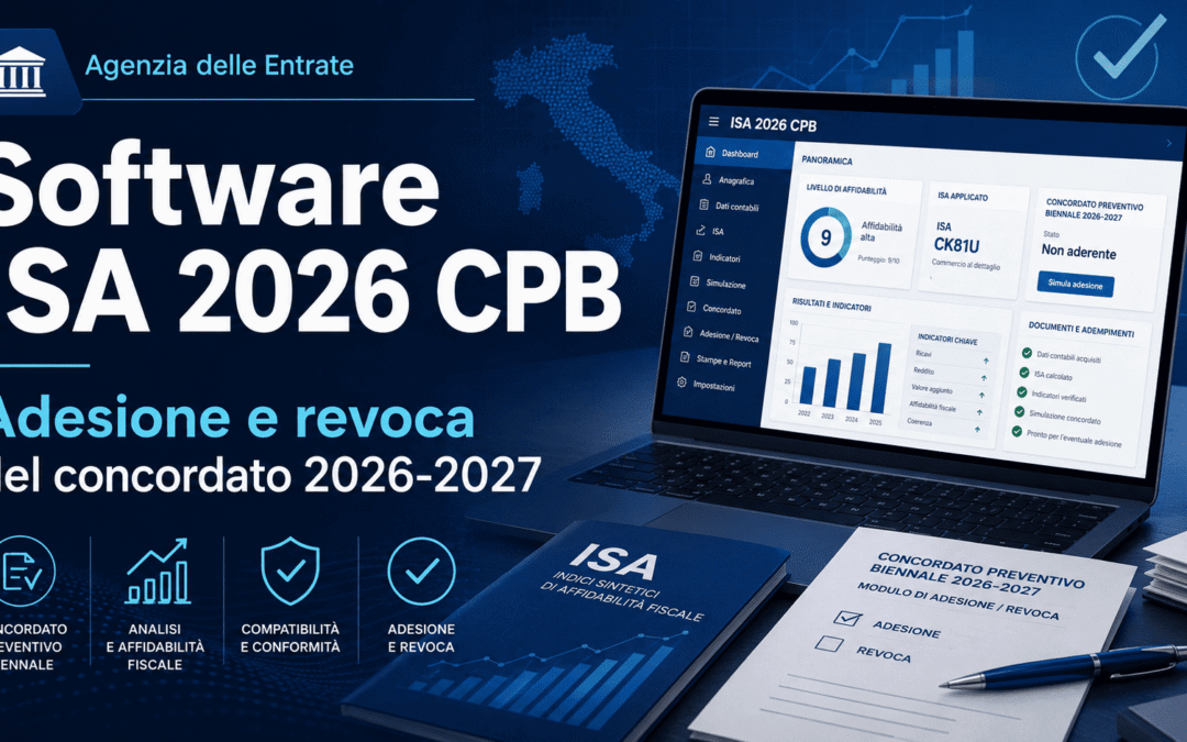 Software ISA 2026 CPB: adesione e revoca al concordato 2026-2027
