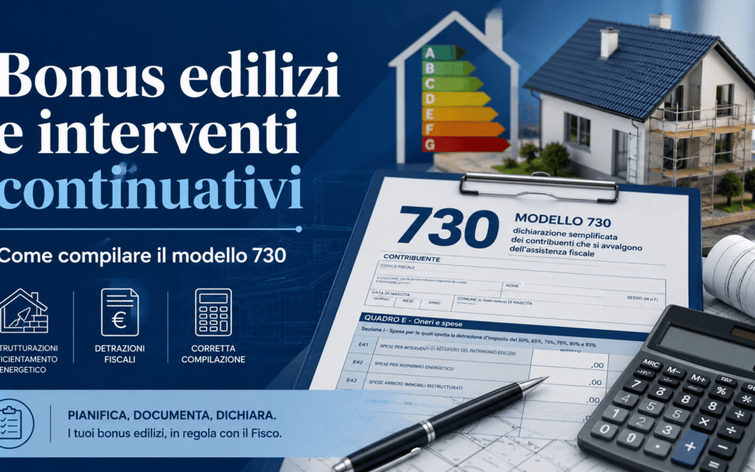 Bonus edilizi interventi continuativi: come gestire il 730