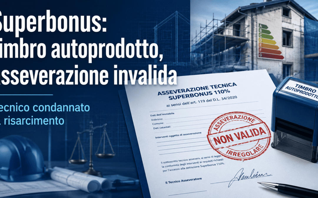 Asseverazione Superbonus invalida: il timbro fai-da-te costa caro