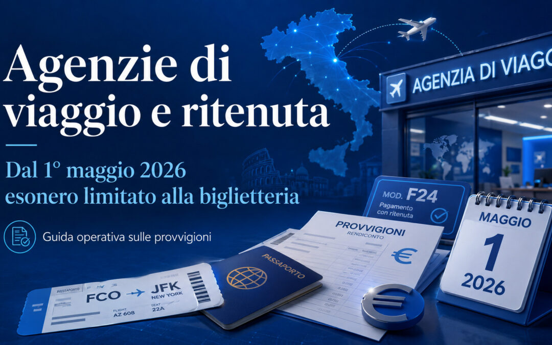 Ritenuta agenzie viaggio: nuovo stop solo sulla biglietteria