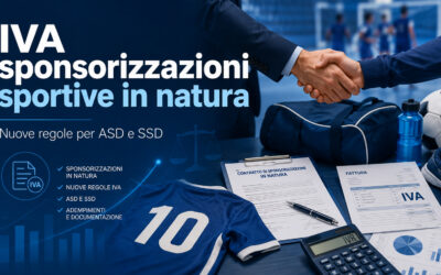 Studio Sabatino Pizzano 6 IVA sponsorizzazioni sportive in natura: nuove regole per ASD e SSD