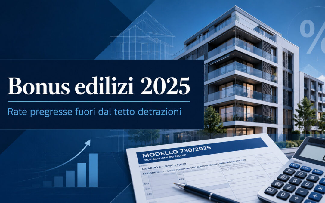 Bonus edilizi 2025, rate pregresse fuori dal tetto detrazioni