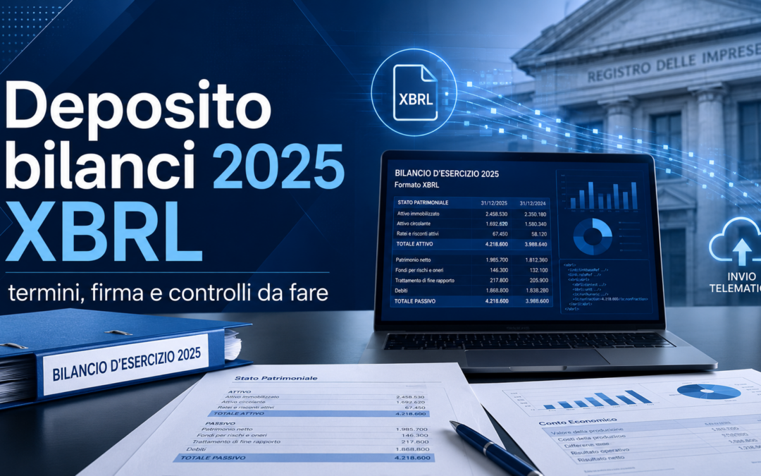 Deposito bilanci 2025 XBRL: termini, firma e controlli da fare