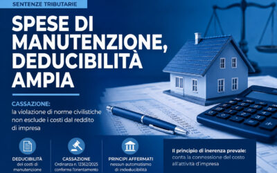 Deduzione spese manutenzione immobile locato: conta l’inerenza