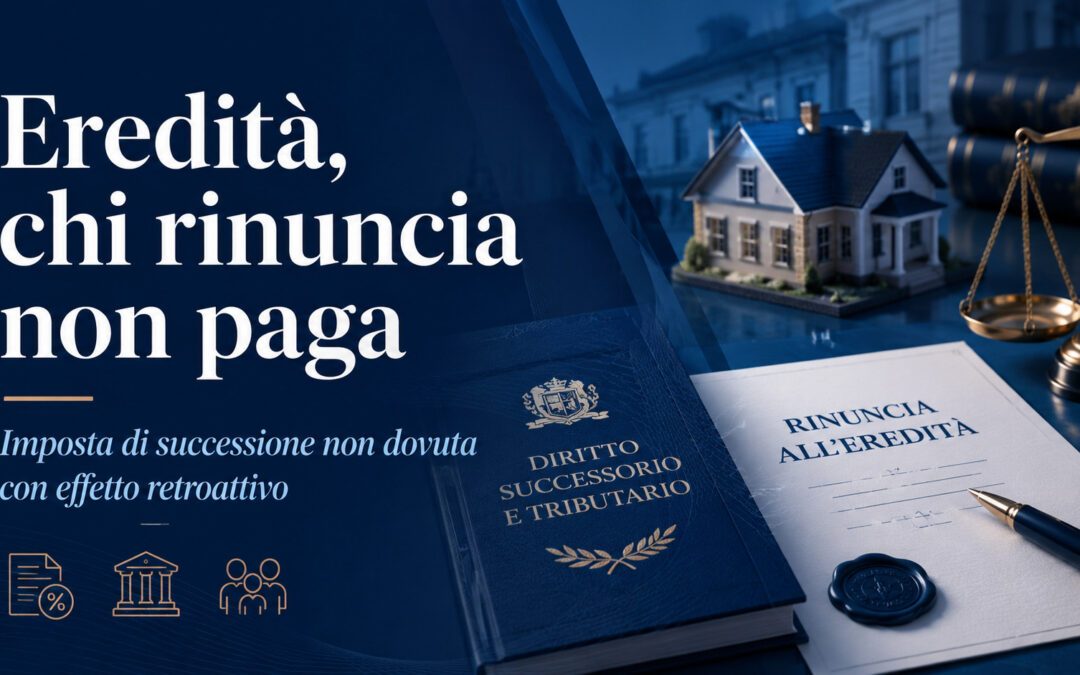 Rinuncia all’eredità: l’imposta di successione non è dovuta