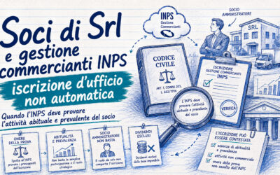 Studio Sabatino Pizzano 4 Contributi INPS soci di Srl: quando scatta l’obbligo di iscrizione alla gestione commercianti