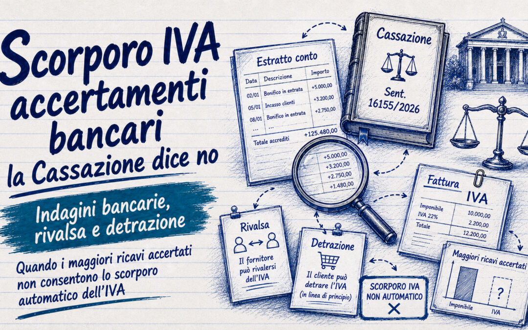 Scorporo IVA accertamenti bancari: la Cassazione dice no