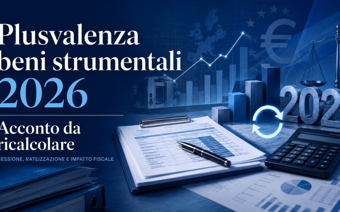 Plusvalenza beni strumentali: acconto imposta 2026 da ricalcolare
