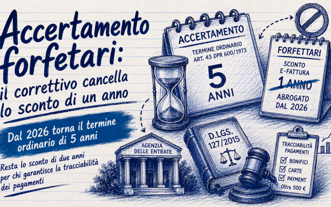 Accertamento forfettari: addio allo sconto sulla fattura elettronica