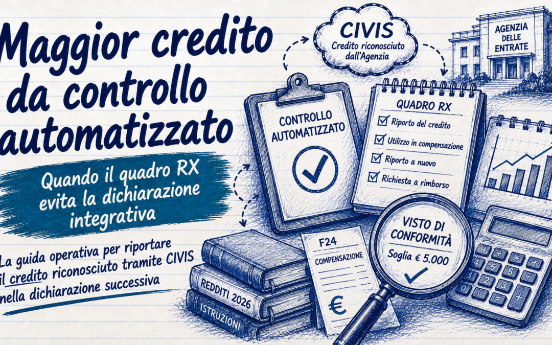 Maggior credito da controllo automatizzato: quando il quadro RX evita la dichiarazione integrativa