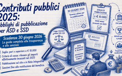 Contributi pubblici ricevuti nel 2025: ASD e SSD alla prova della trasparenza entro il 30 giugno 2026