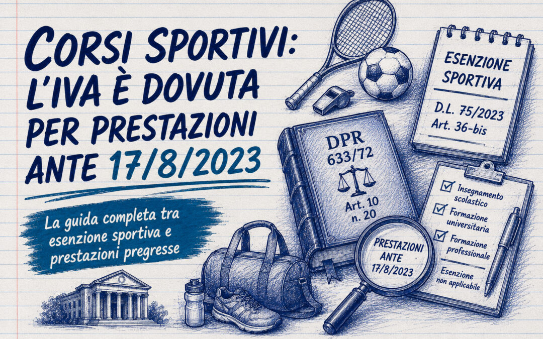 Iva corsi sportivi: esenzione solo dal 17 agosto 2023