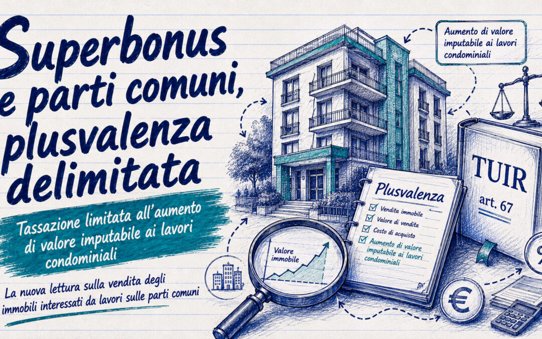 Plusvalenza Superbonus parti comuni: tassa solo sul valore dei lavori
