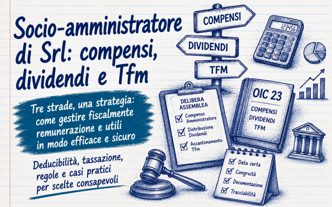 Socio-amministratore Srl: compenso, dividendi o Tfm?
