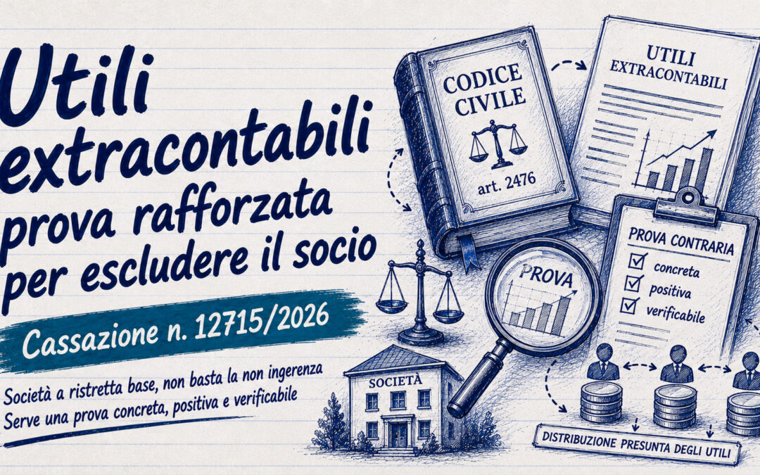 Utili extracontabili: prova rafforzata per escludere il socio