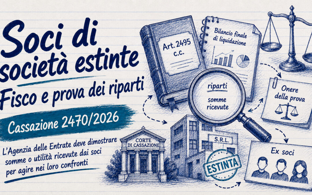 Società estinta con debiti tributari: il Fisco deve provare i riparti