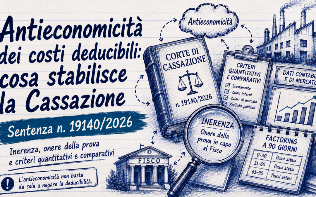 Antieconomicità dei costi deducibili: la Cassazione chiede prove concrete