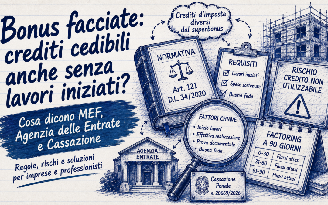 Bonus facciate lavori non iniziati: credito a rischio frode