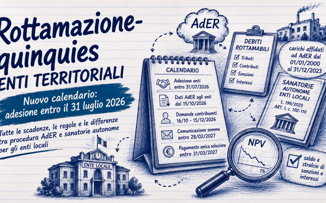 Rottamazione quinquies enti locali: domande dal 16 ottobre