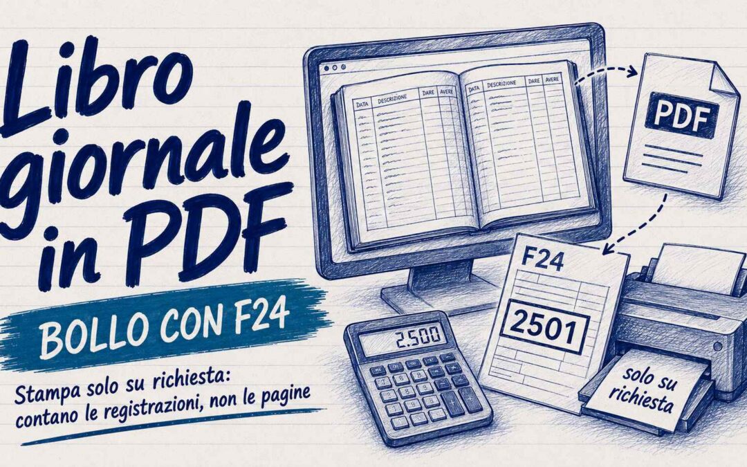 Libro giornale in PDF e stampa solo su richiesta: come si paga l’imposta di bollo