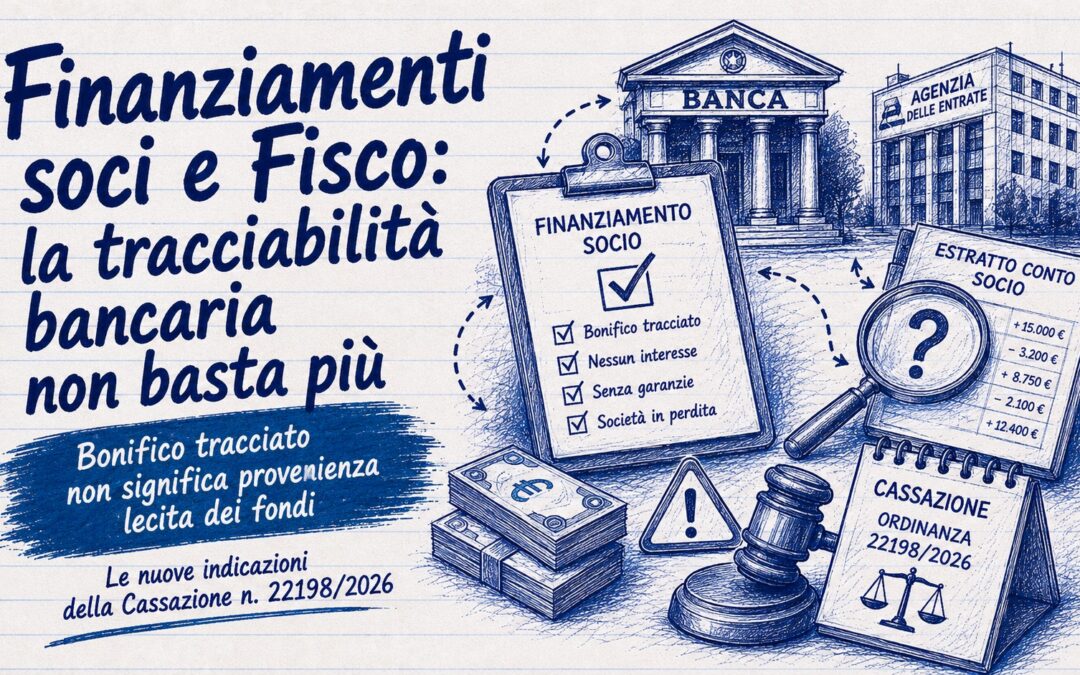 Finanziamenti soci e Fisco: la tracciabilità bancaria non basta più