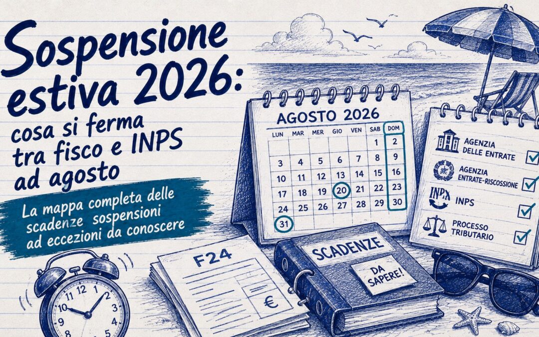 Sospensione estiva 2026: cosa si ferma tra fisco e INPS ad agosto