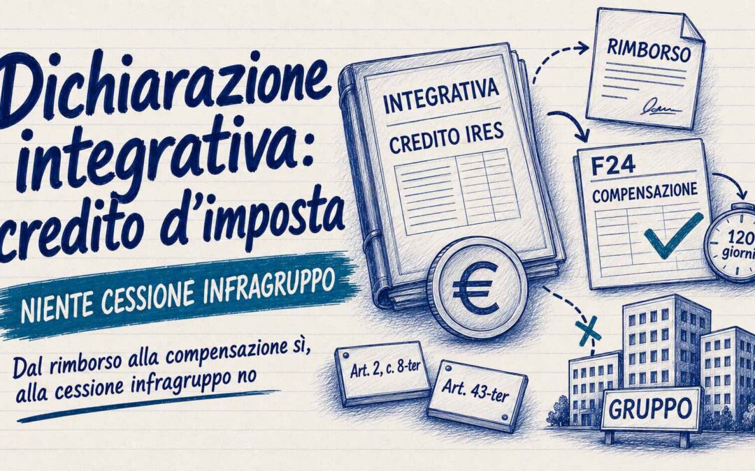 Dichiarazione integrativa: niente cambio di rotta sul credito d’imposta