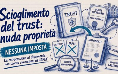 Scioglimento trust, la retrocessione della nuda proprietà non si tassa