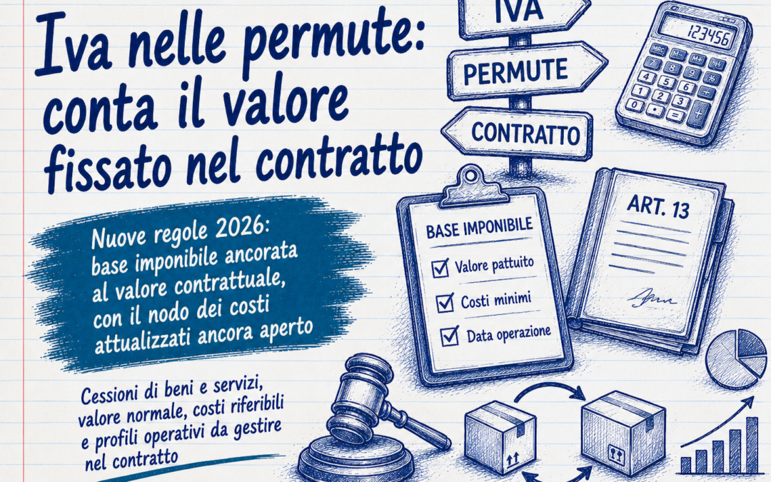 Iva nelle permute: base imponibile sul valore contrattuale