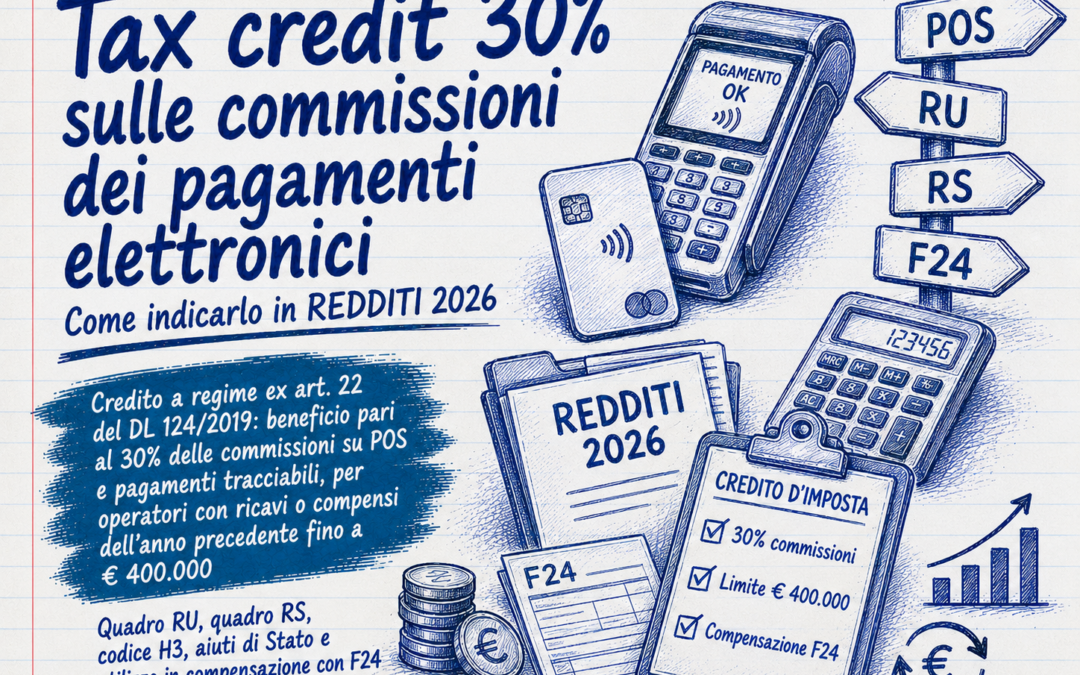 Credito di imposta pagamenti elettronici in REDDITI 2026: quadro RU e F24