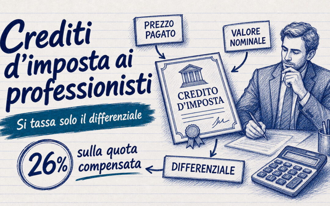 Crediti d’imposta superbonus ceduti ai professionisti: tassato solo il differenziale