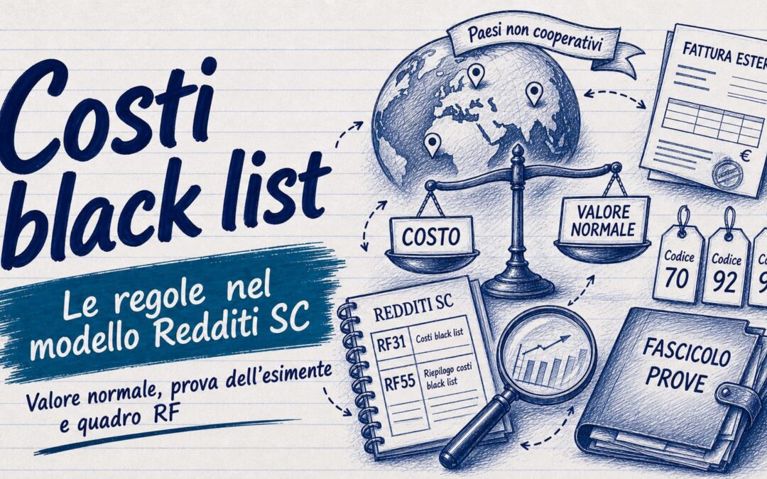 Costi black list nel modello Redditi SC: le regole aggiornate