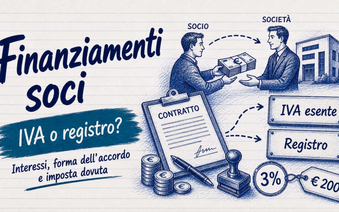 Finanziamenti soci: quando si applica l’IVA e quando il registro