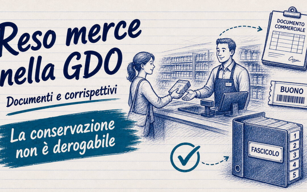 Reso merce nella GDO: la conservazione dei documenti non è derogabile