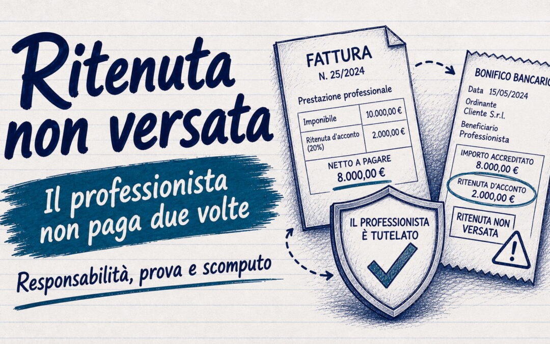 Ritenuta d’acconto non versata: il professionista non ne risponde