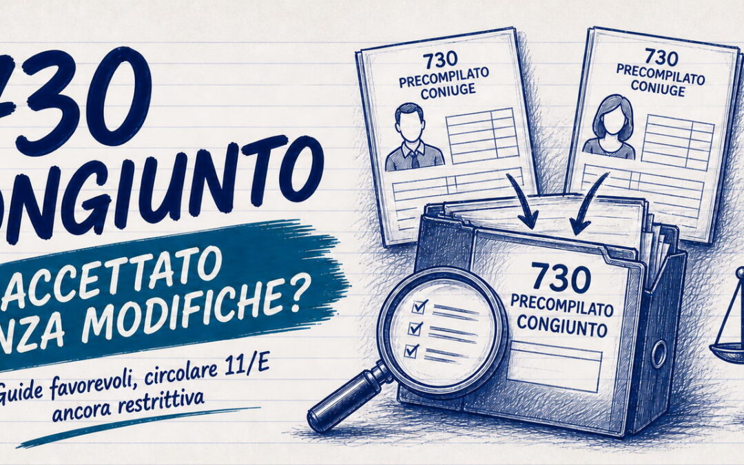 730 congiunto precompilato: quando vale come accettato senza modifiche