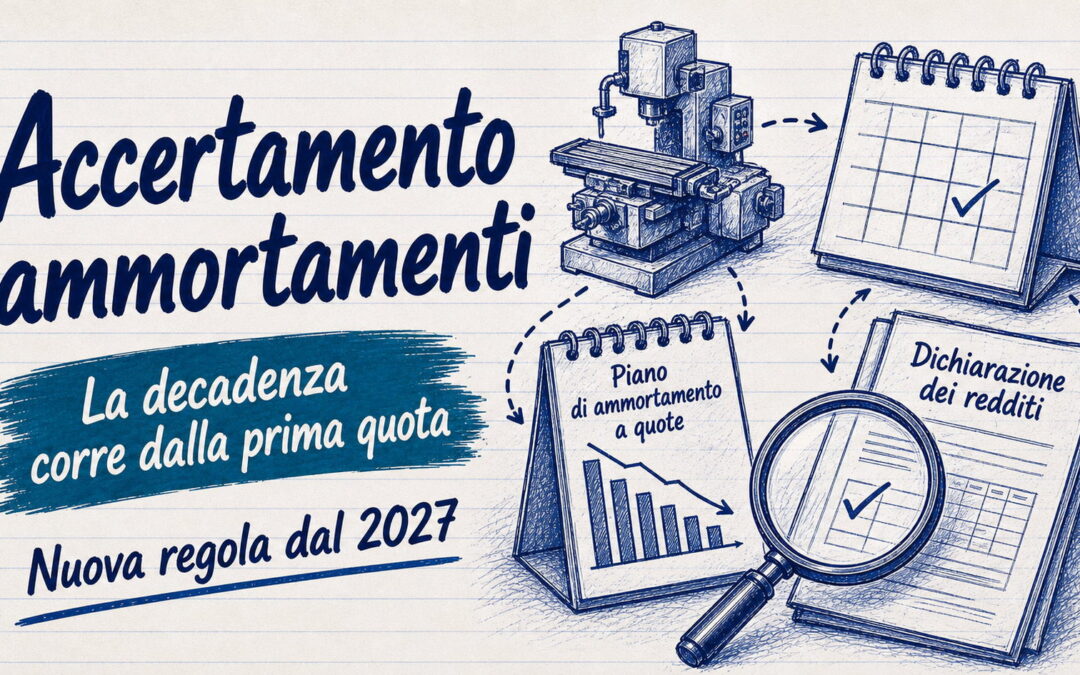 Decadenza accertamento ammortamenti: il termine correrà dal primo anno