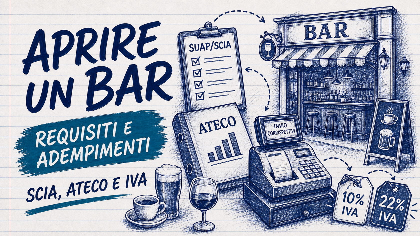 Bar, pub ed enoteche: requisiti, adempimenti e IVA per aprire l'attività