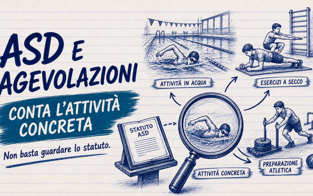 Agevolazioni fiscali Asd dipendono dall’attività in concreto