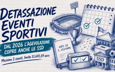 Detassazione eventi sportivi: dal 2026 l’agevolazione copre anche le SSD