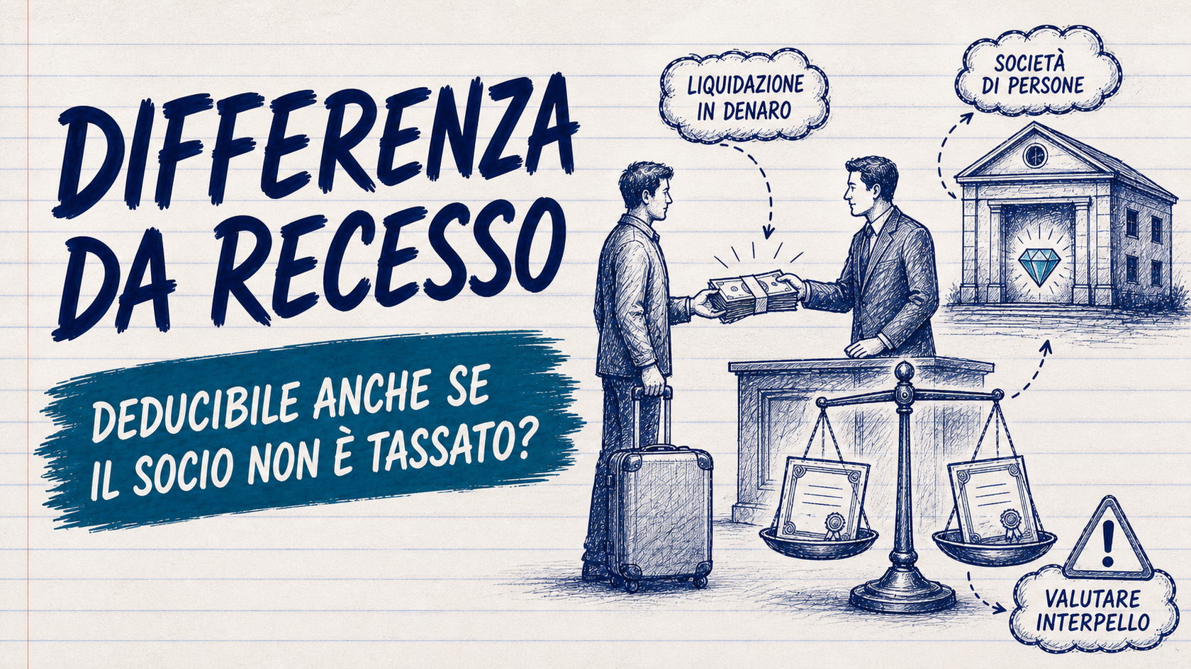 Differenza da recesso deducibile anche se il socio uscente non paga imposte