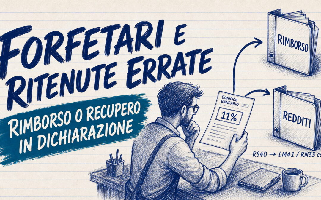 Ritenute subite per errore dai forfetari: rimborso o recupero in dichiarazione