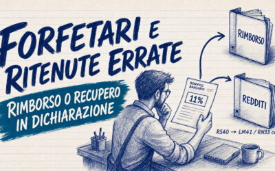 Studio Sabatino Pizzano 3 Ritenute subite per errore dai forfetari: rimborso o recupero in dichiarazione