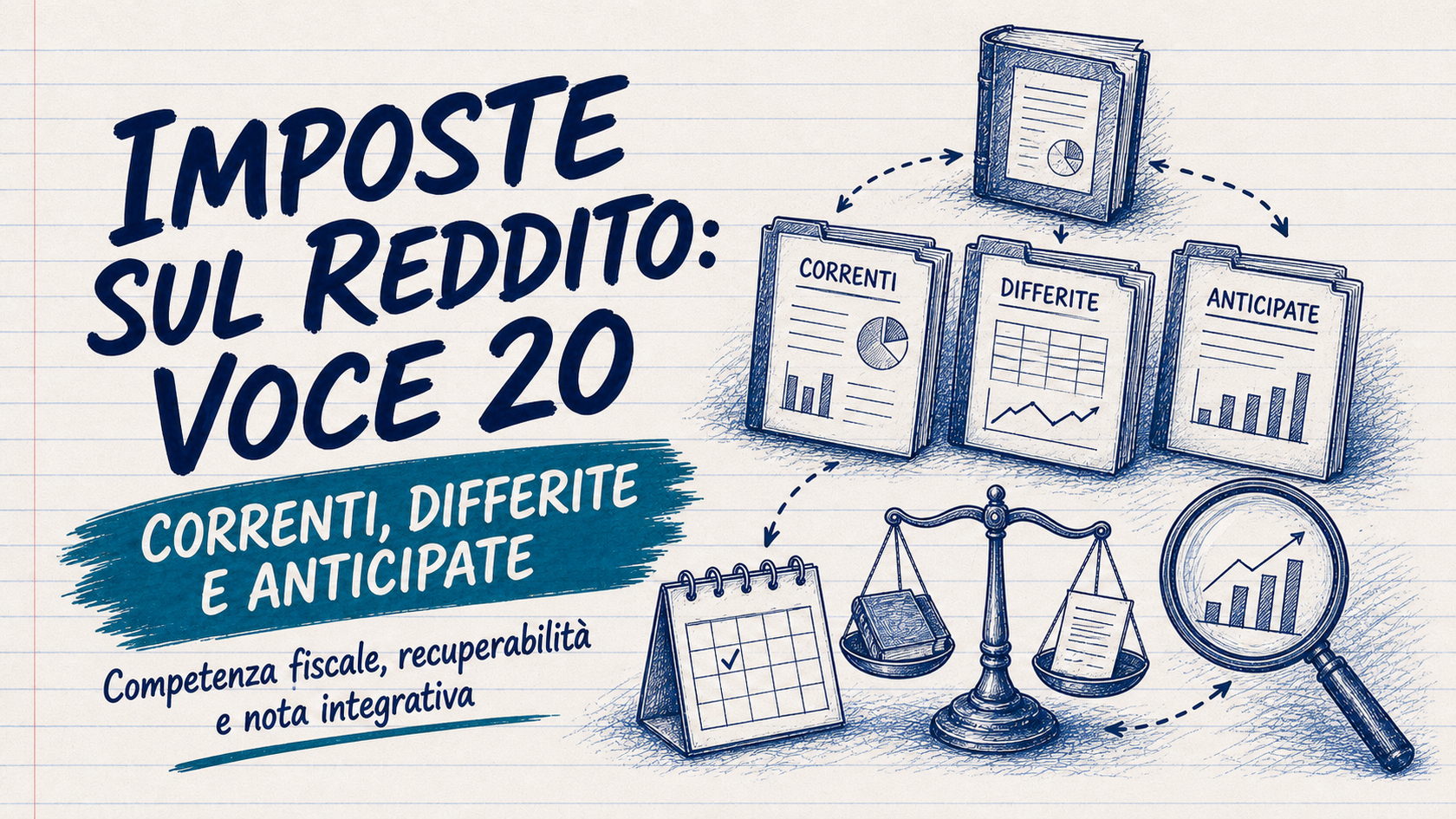 Imposte sul reddito dell'esercizio (voce 20): correnti e differite