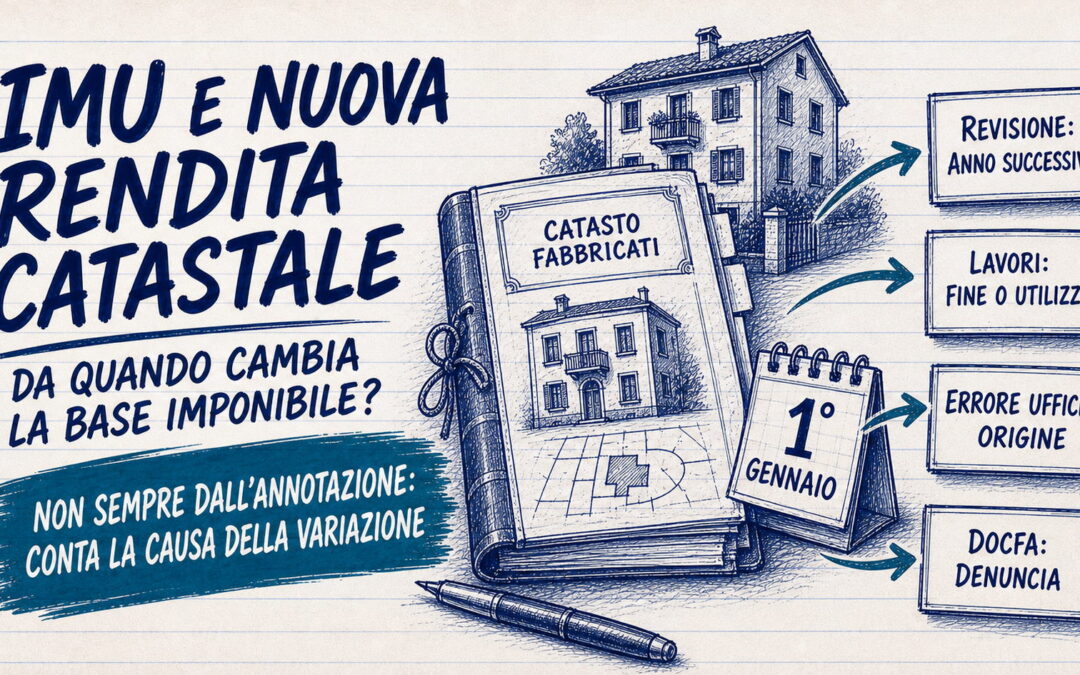 IMU e variazione della rendita catastale: da quando cambia la base imponibile