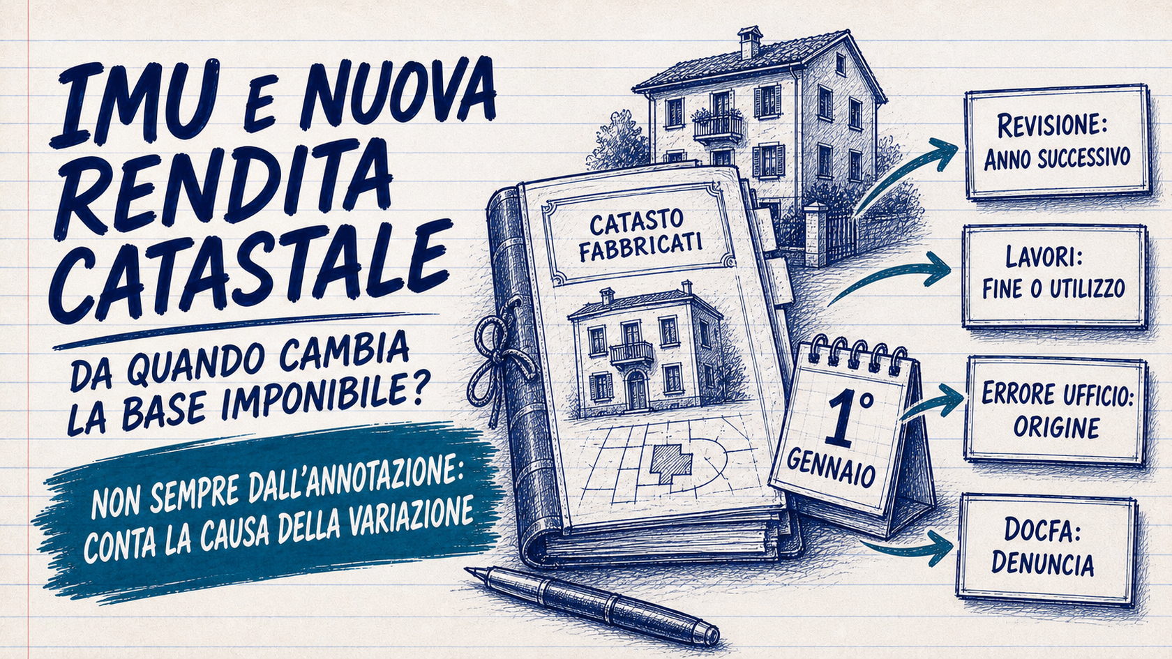 IMU e variazione della rendita catastale: da quando cambia la base imponibile
