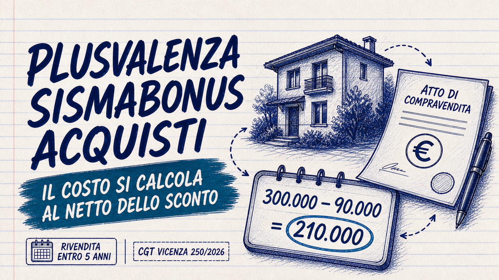 Plusvalenza sismabonus acquisti: costo netto dello sconto in fattura