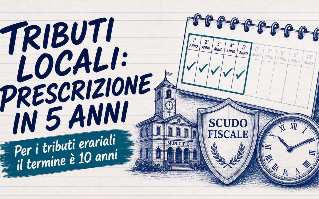 Prescrizione tributi locali: cinque anni, il doppio per lo Stato